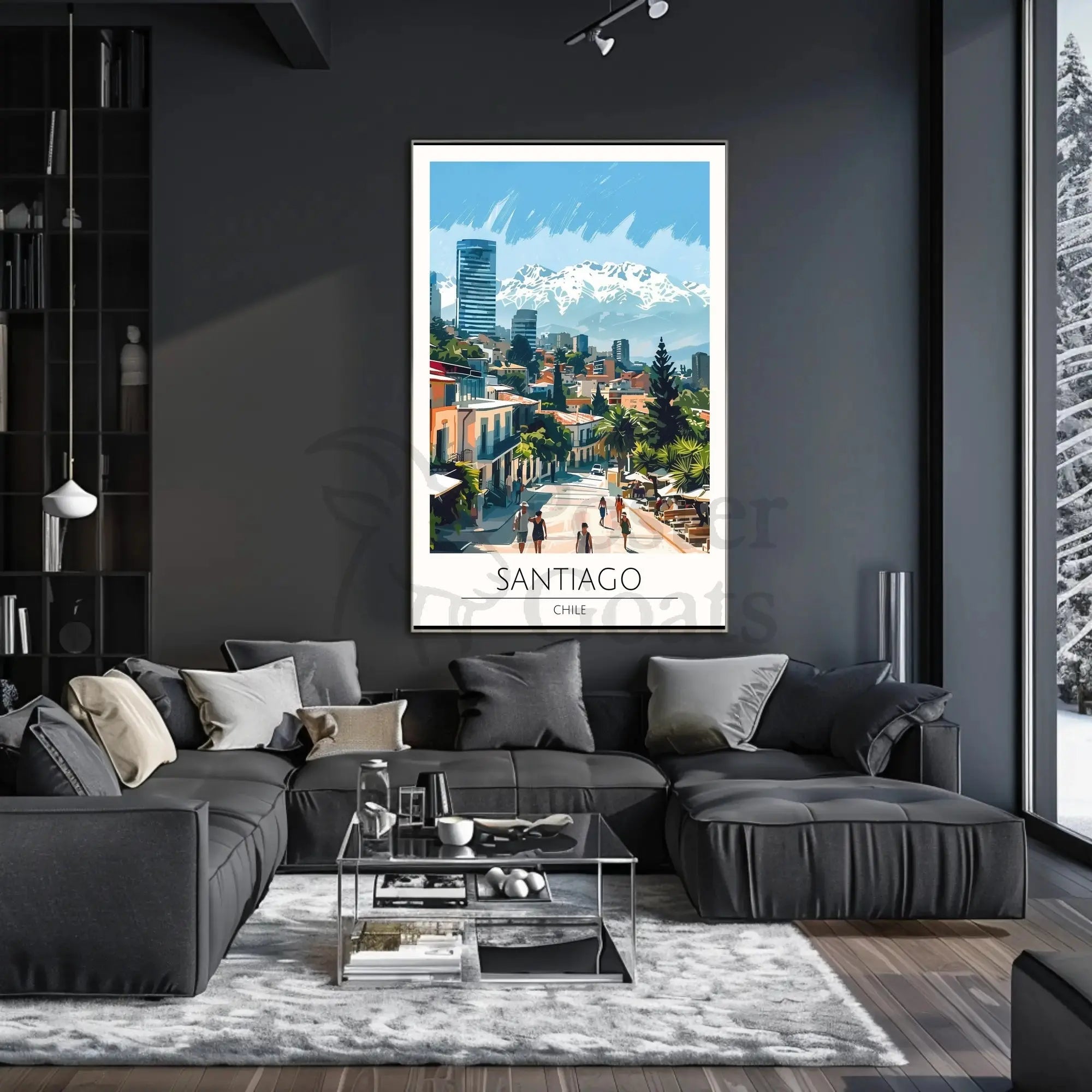 Santiago Chile Vibrant Cityscape Travel Poster PosterGoat