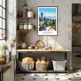 Santiago Chile Vibrant Cityscape Travel Poster PosterGoat