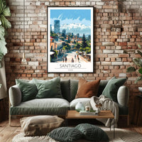 Santiago Chile Vibrant Cityscape Travel Poster PosterGoat