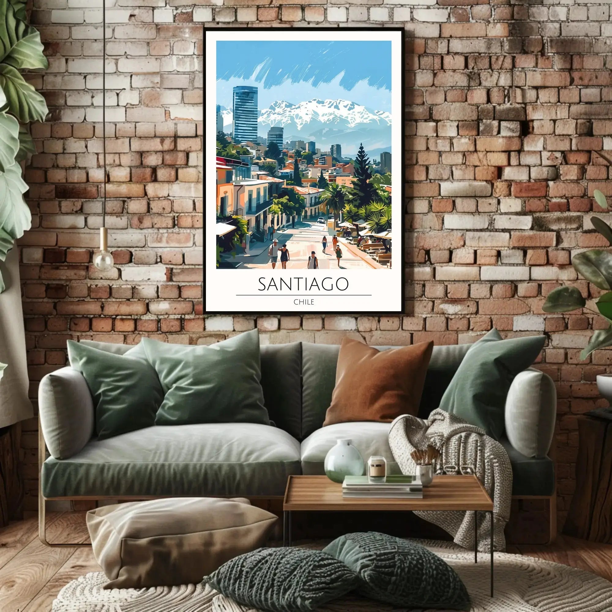 Santiago Chile Vibrant Cityscape Travel Poster PosterGoat