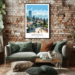 Santiago Chile Vibrant Cityscape Travel Poster PosterGoat