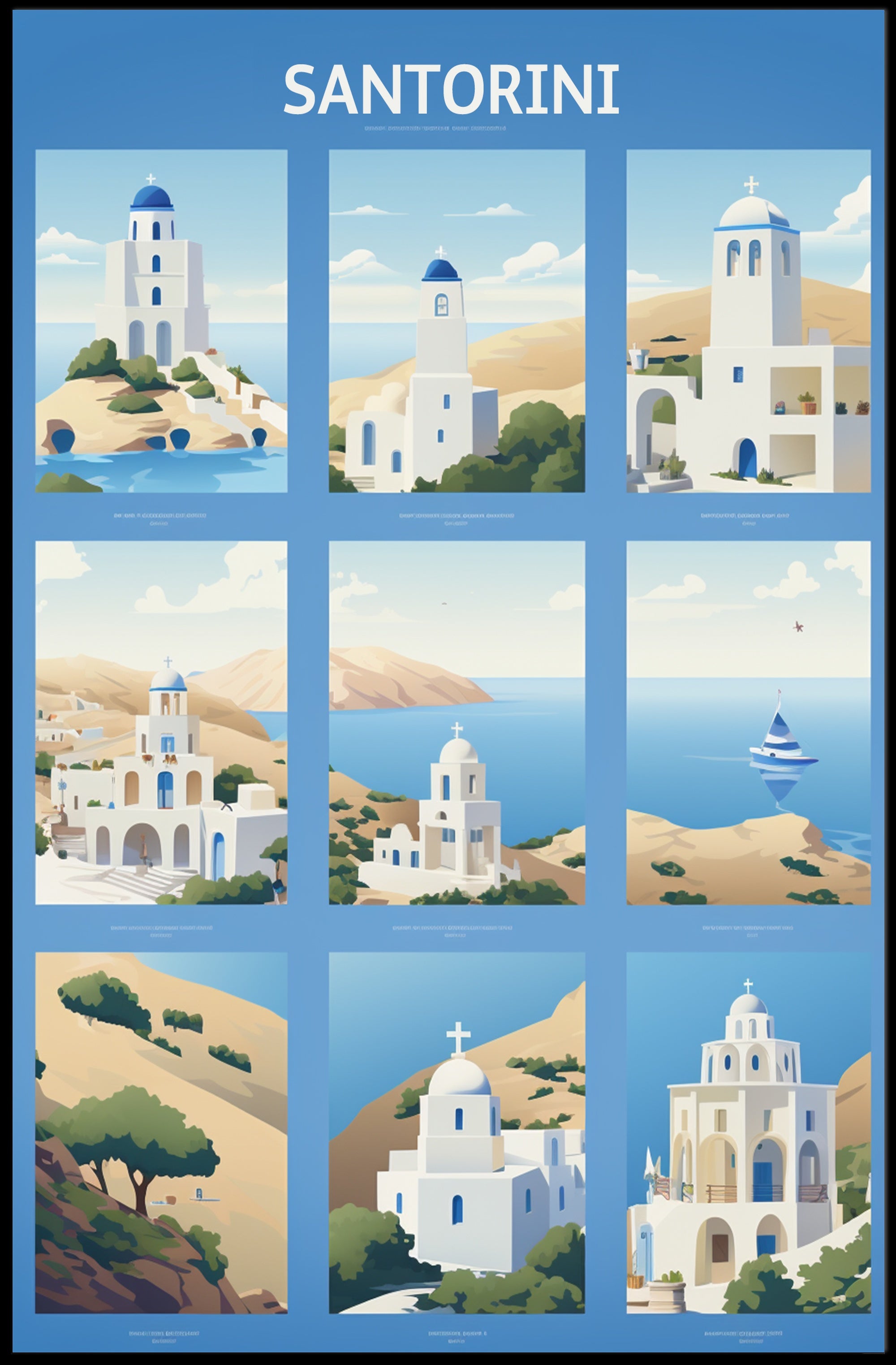 Santorini Architecture in Greece: Travel Poster PosterGoat