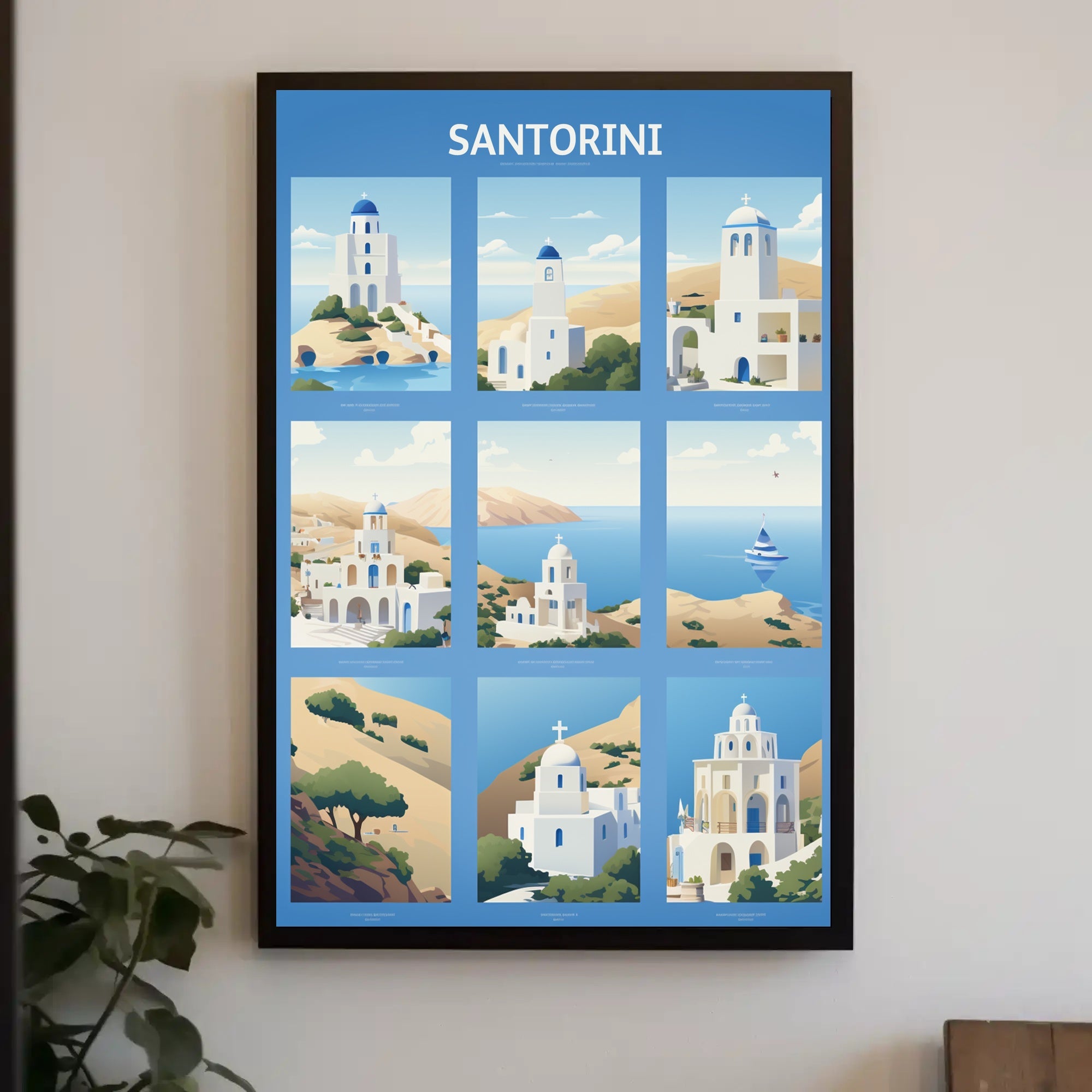 Santorini Architecture in Greece: Travel Poster PosterGoat