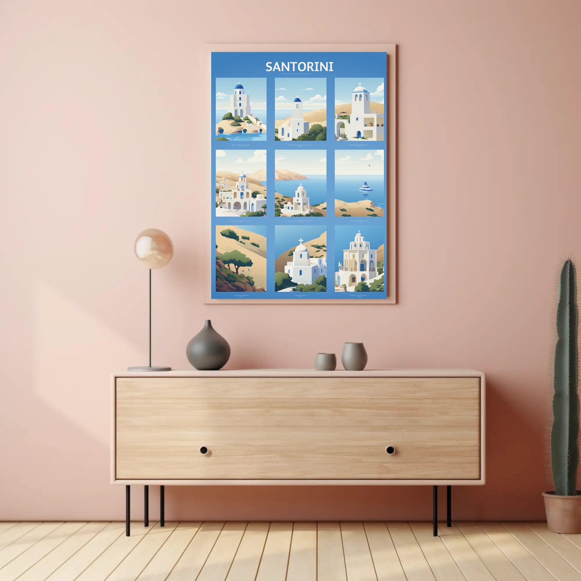 Santorini Architecture in Greece: Travel Poster PosterGoat