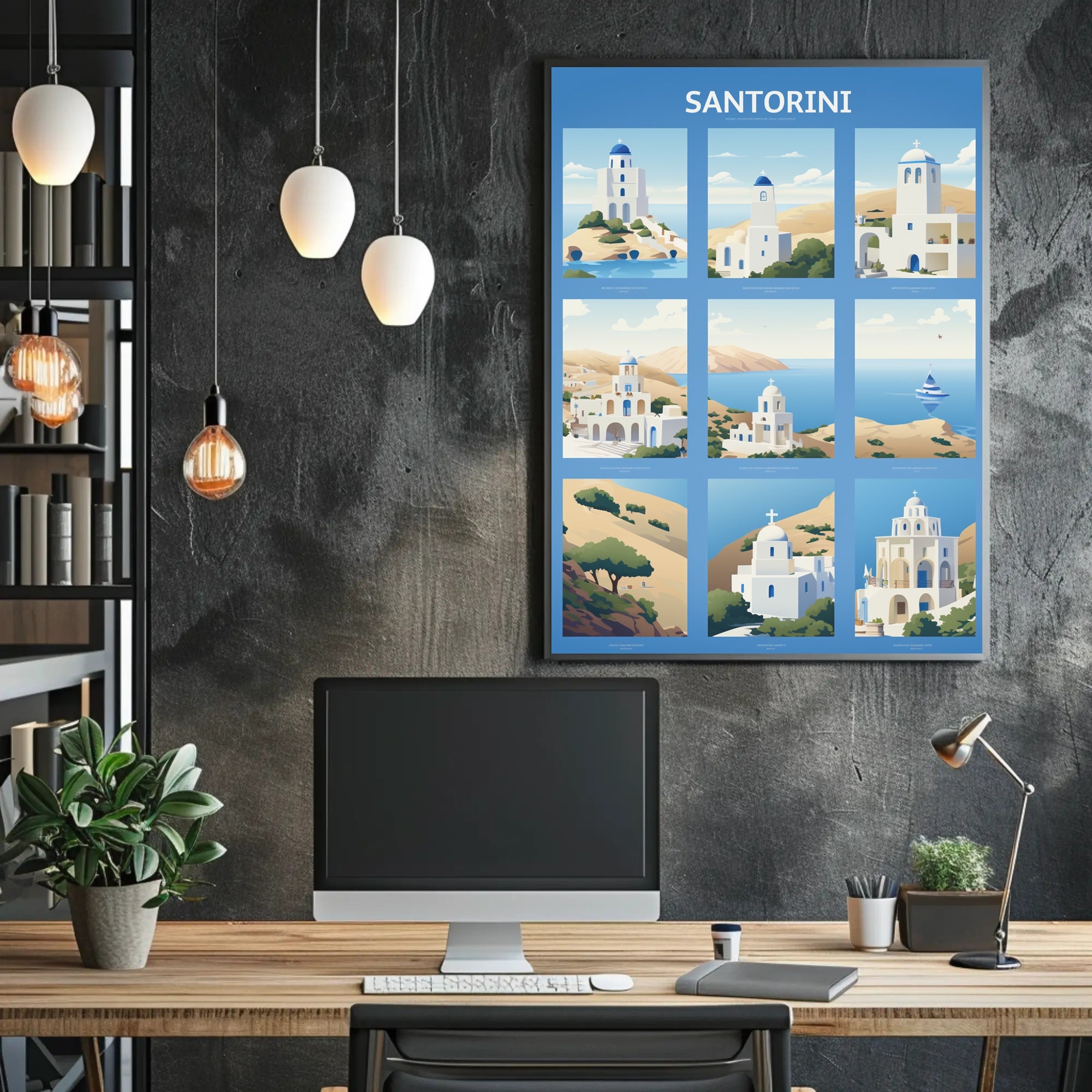 Santorini Architecture in Greece: Travel Poster PosterGoat