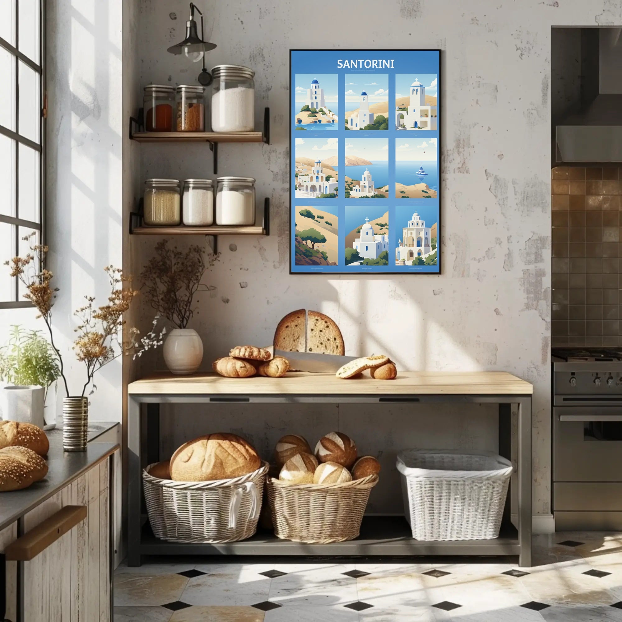Santorini Architecture in Greece: Travel Poster PosterGoat