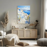 Santorini Coastal Scene Travel Poster PosterGoat