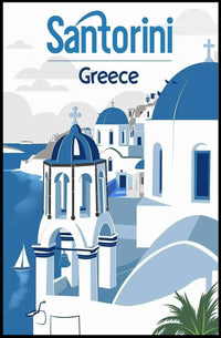 Santorini Cycladic Architecture Travel Poster PosterGoat