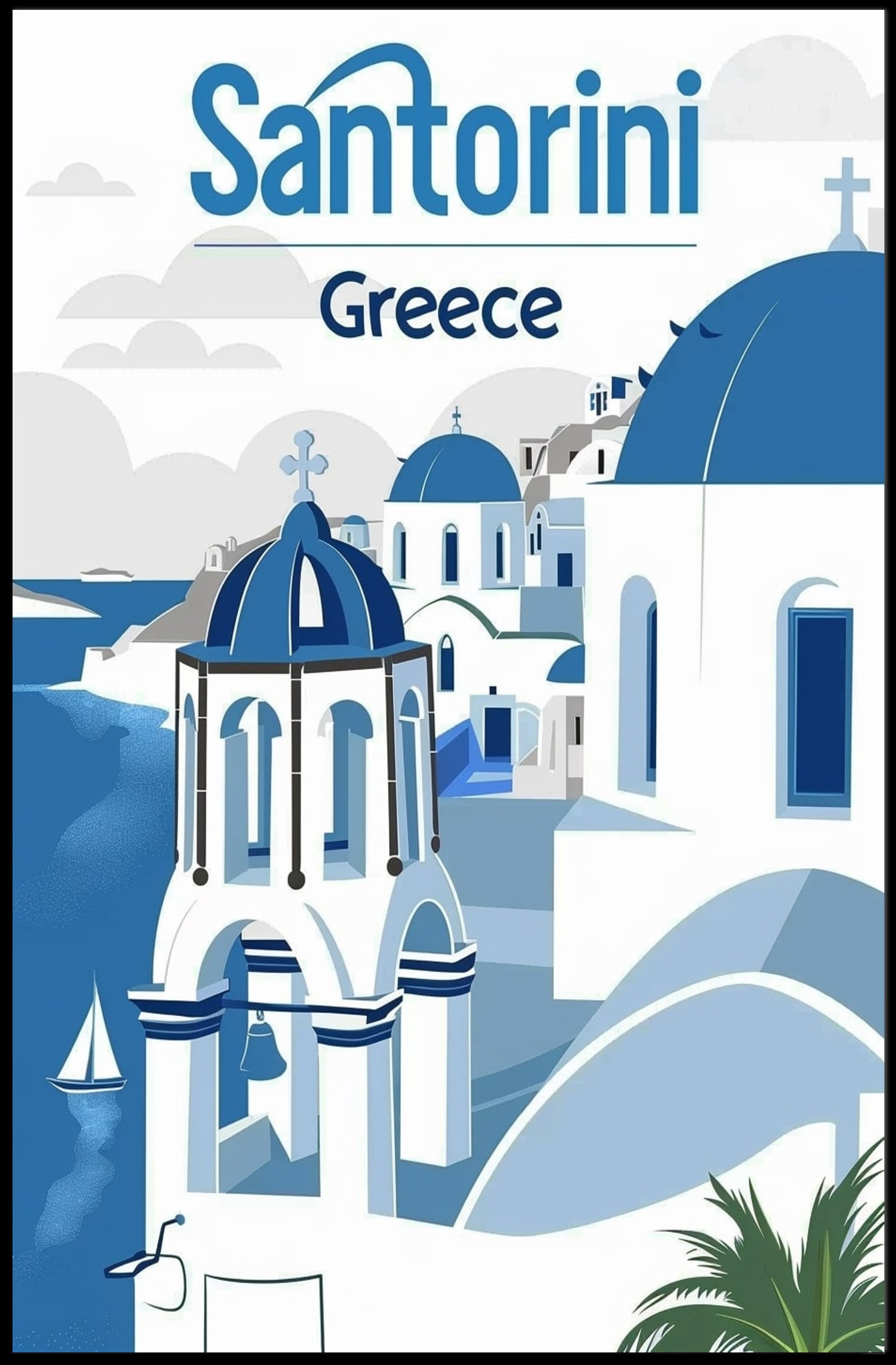 Santorini Cycladic Architecture Travel Poster PosterGoat