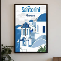 Santorini Cycladic Architecture Travel Poster PosterGoat