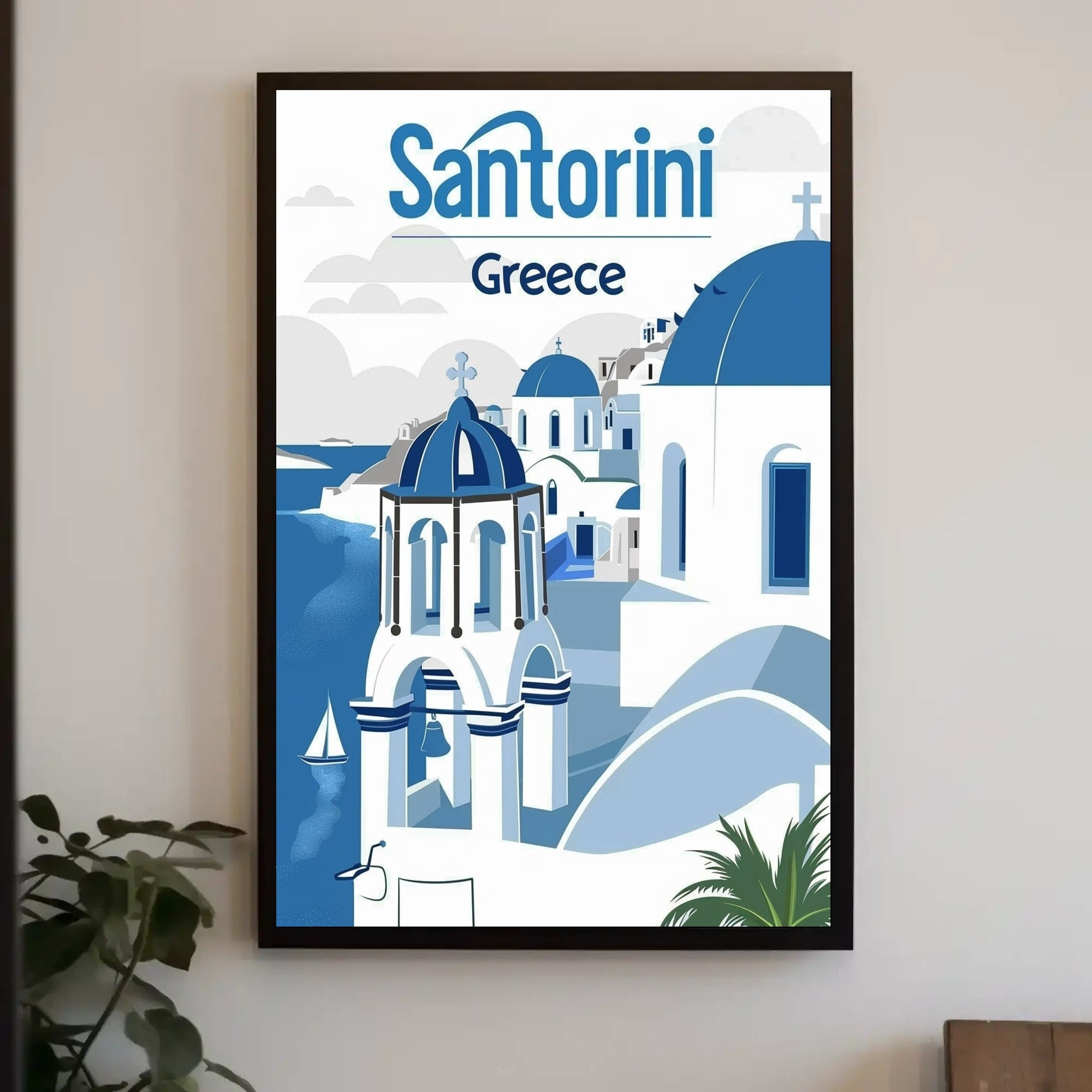 Santorini Cycladic Architecture Travel Poster PosterGoat