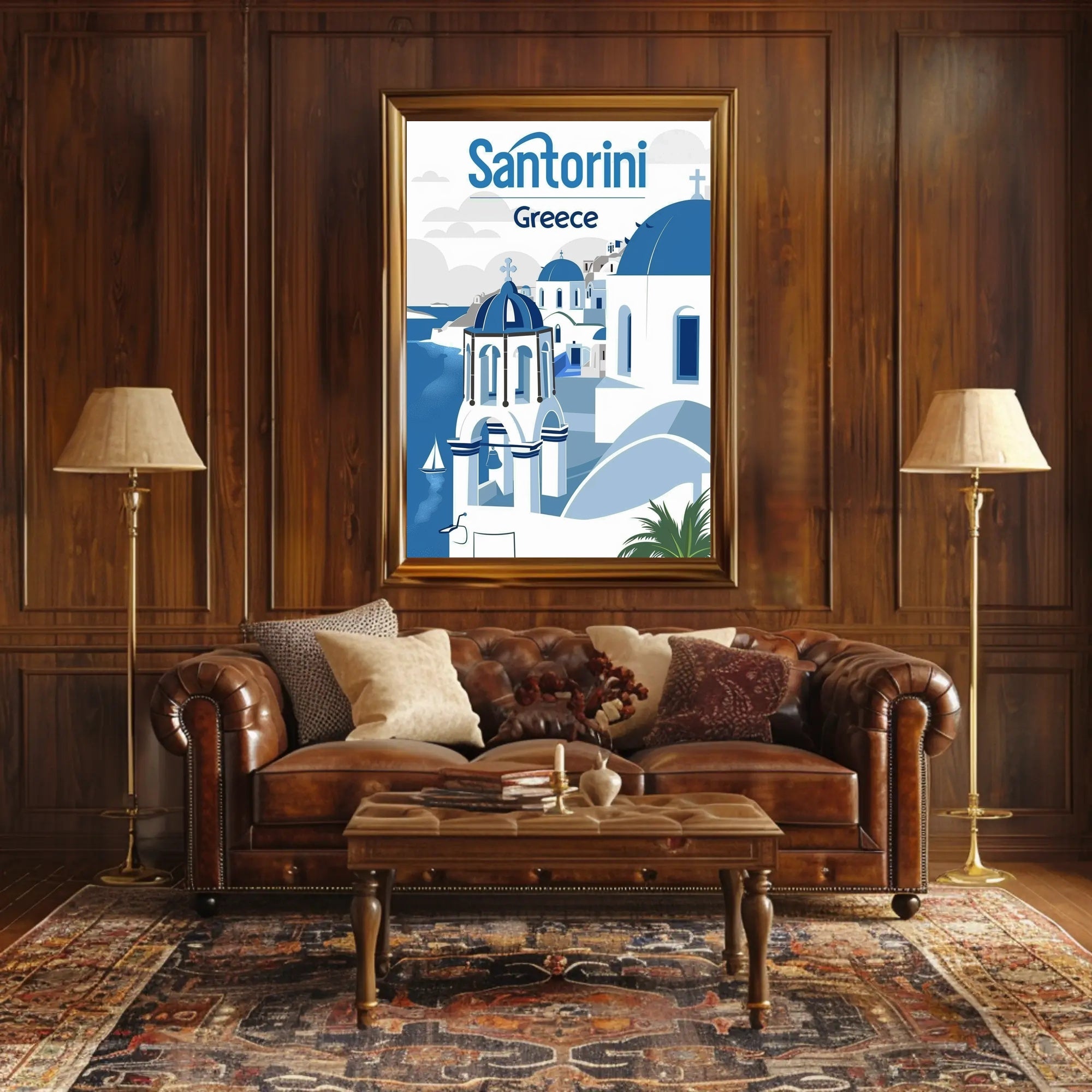 Santorini Cycladic Architecture Travel Poster PosterGoat