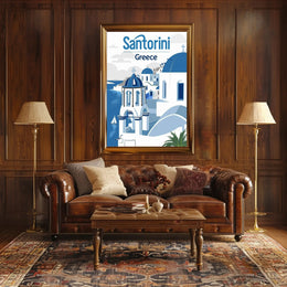 Santorini Cycladic Architecture Travel Poster PosterGoat