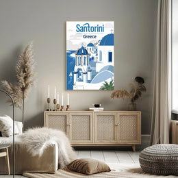 Santorini Cycladic Architecture Travel Poster PosterGoat