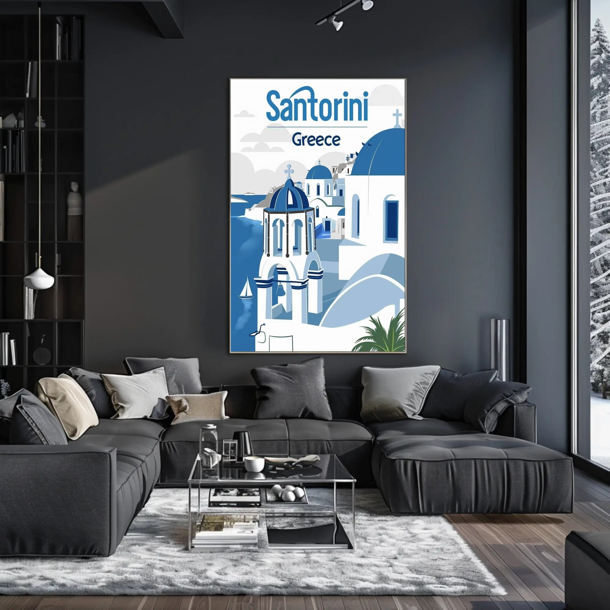 Santorini Cycladic Architecture Travel Poster PosterGoat