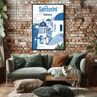 Santorini Cycladic Architecture Travel Poster PosterGoat