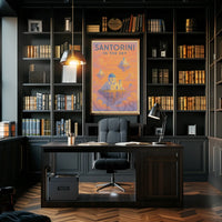 Santorini Dreamscape Surreal Travel Poster PosterGoat