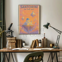 Santorini Dreamscape Surreal Travel Poster PosterGoat