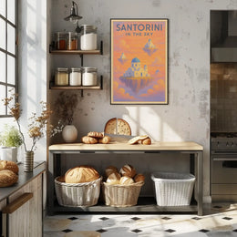 Santorini Dreamscape Surreal Travel Poster PosterGoat