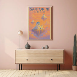 Santorini Dreamscape Surreal Travel Poster PosterGoat