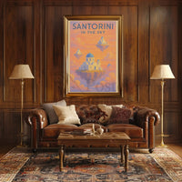 Santorini Dreamscape Surreal Travel Poster PosterGoat