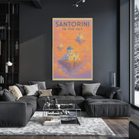 Santorini Dreamscape Surreal Travel Poster PosterGoat