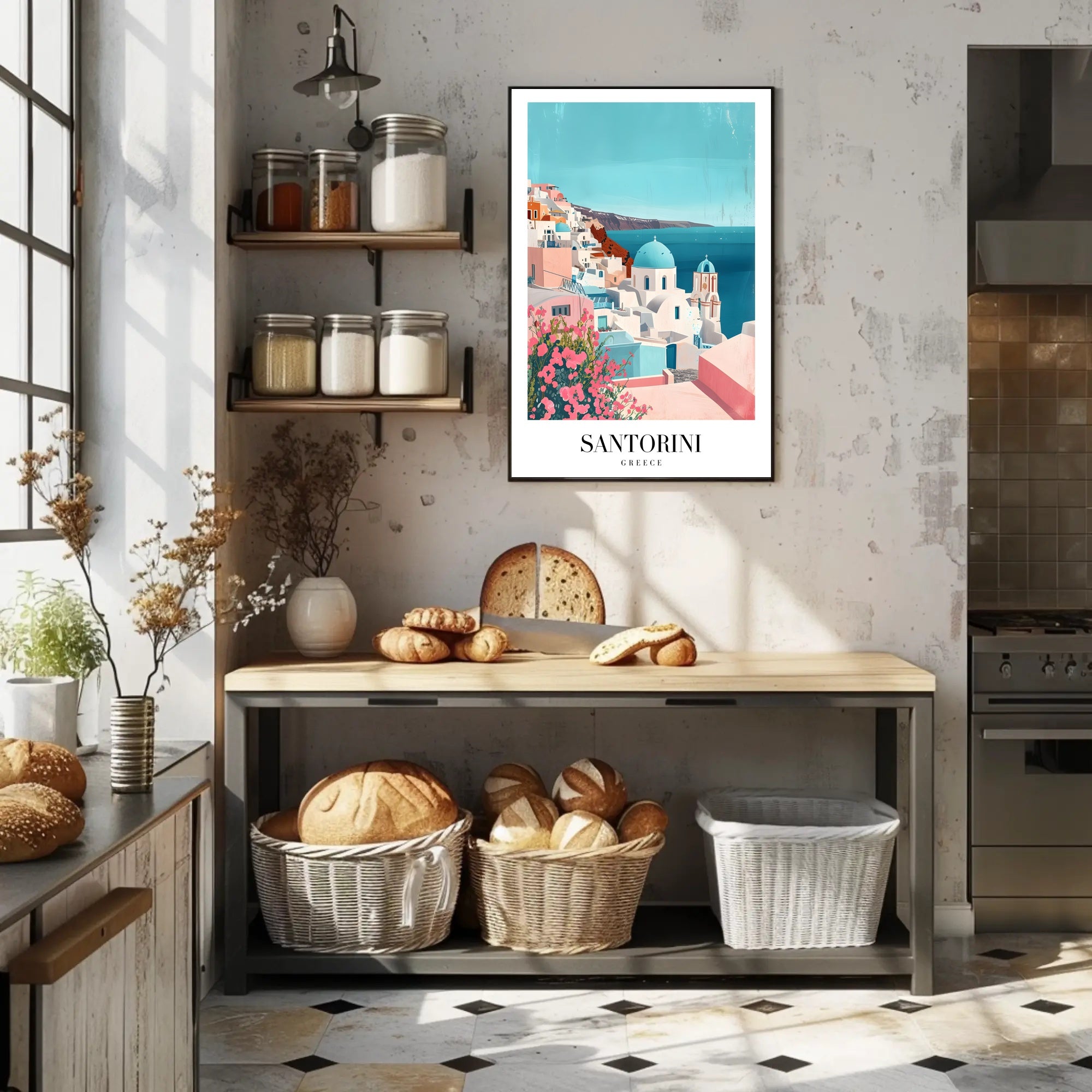 Santorini Greece Scenic Travel Poster PosterGoat