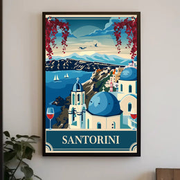 Santorini Greek Island Travel Poster PosterGoat