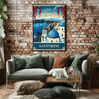 Santorini Greek Island Travel Poster PosterGoat