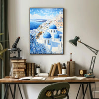 Santorini-Inspired Coastal Beauty Travel Poster PosterGoat