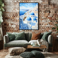 Santorini-Inspired Coastal Beauty Travel Poster PosterGoat