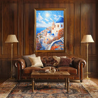 Santorini Serenity Mosaic Art Travel Poster PosterGoat