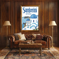 Santorini Serenity: Grecian Beauty in Travel Poster PosterGoat