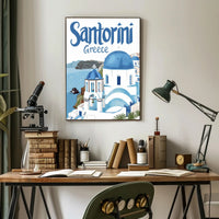 Santorini Serenity: Grecian Beauty in Travel Poster PosterGoat