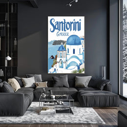 Santorini Serenity: Grecian Beauty in Travel Poster PosterGoat