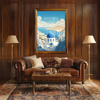 Santorini Serenity: Greek Travel Poster PosterGoat