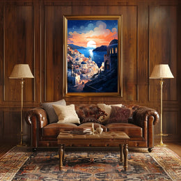 Santorini Sunset Tranquility Travel Poster PosterGoat