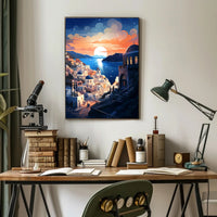 Santorini Sunset Tranquility Travel Poster PosterGoat