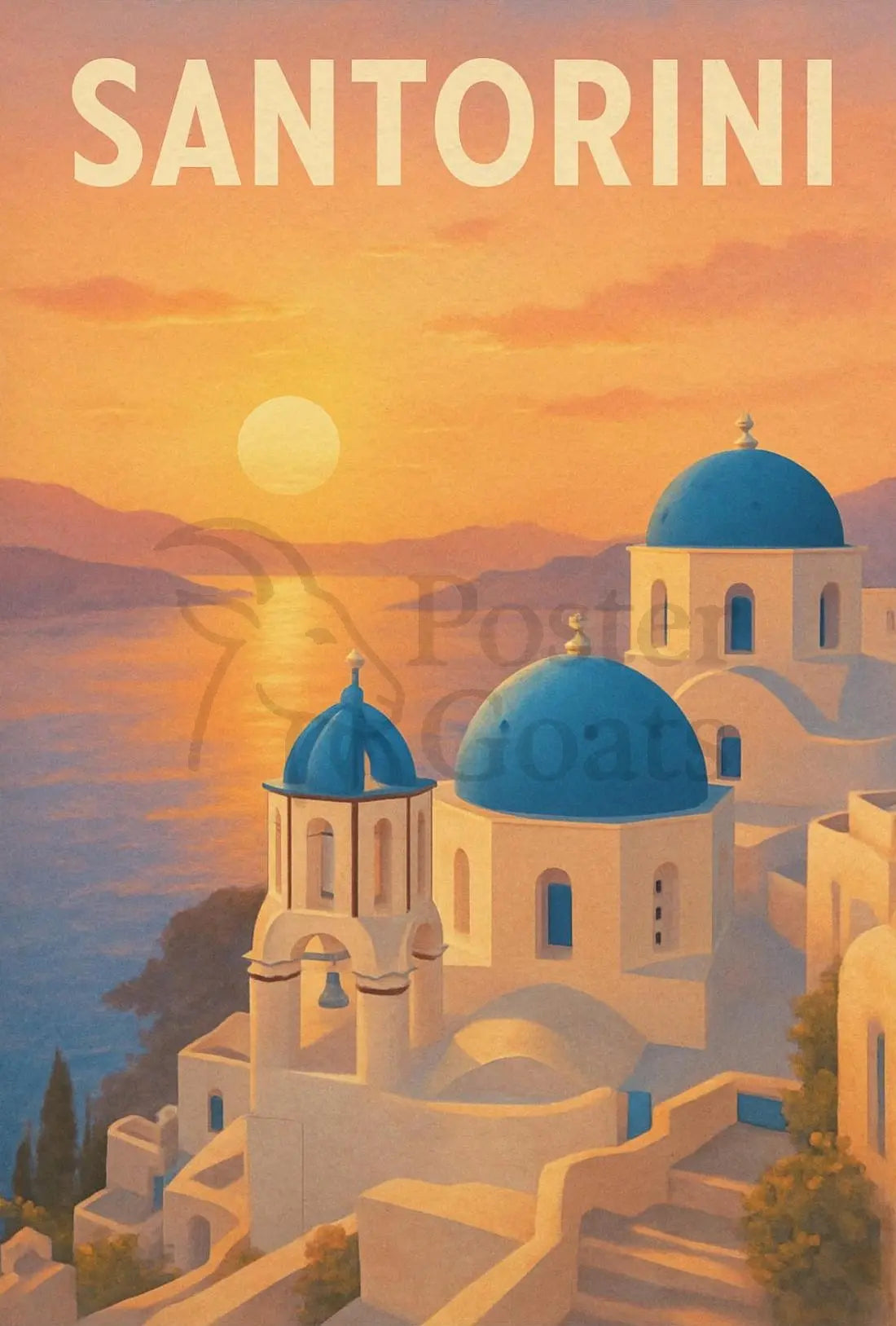 Santorini's Iconic Beauty Greek Travel Poster PosterGoat