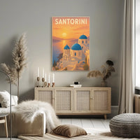 Santorini's Iconic Beauty Greek Travel Poster PosterGoat