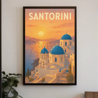 Santorini's Iconic Beauty Greek Travel Poster PosterGoat