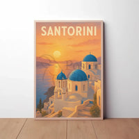 Santorini's Iconic Beauty Greek Travel Poster PosterGoat