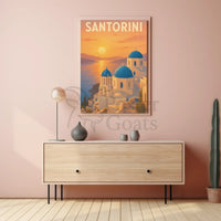 Santorini's Iconic Beauty Greek Travel Poster PosterGoat