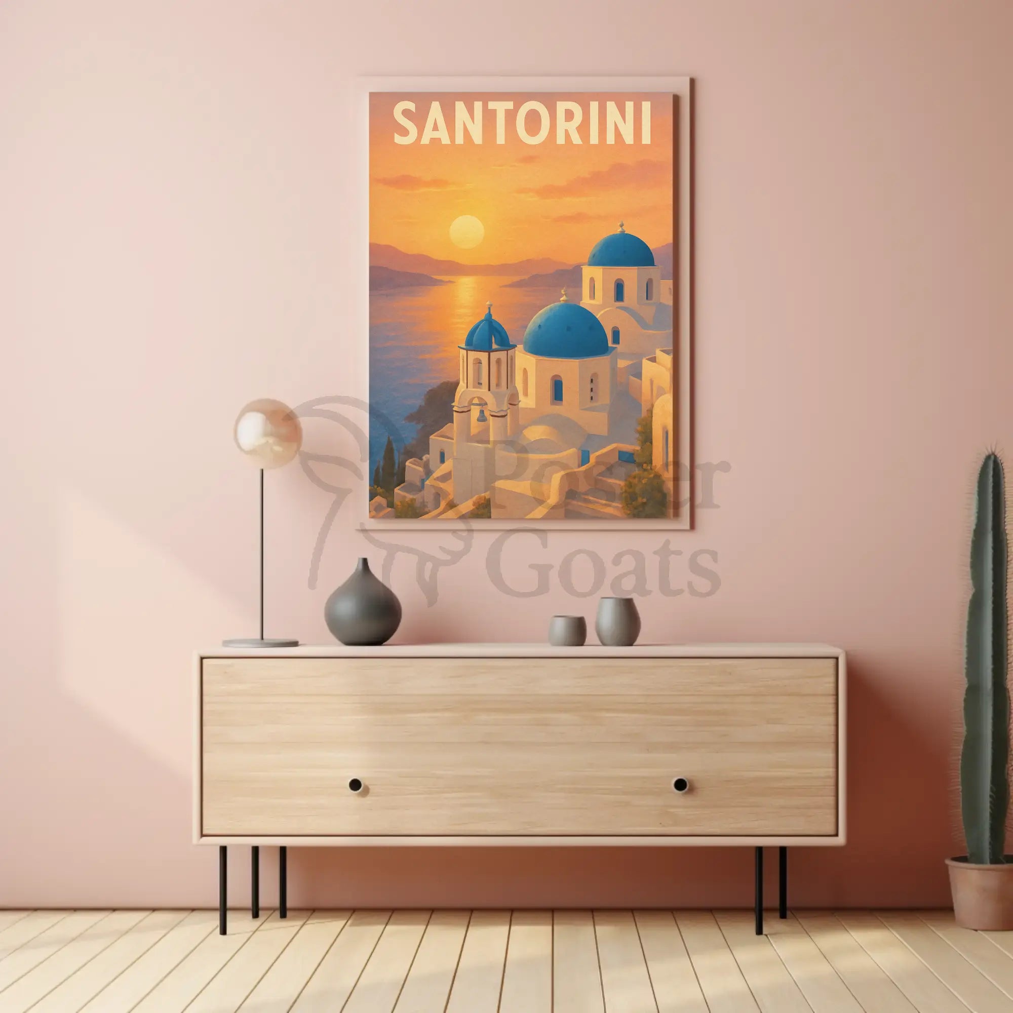Santorini's Iconic Beauty Greek Travel Poster PosterGoat