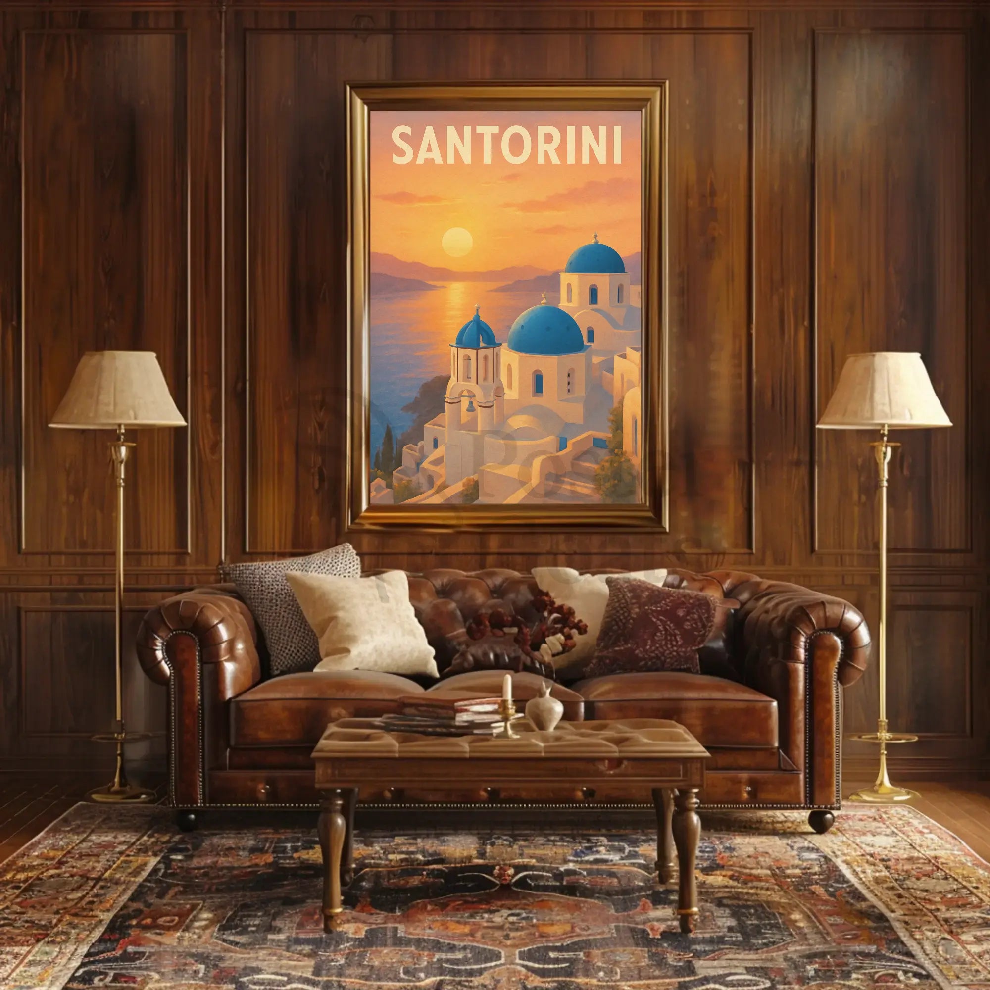 Santorini's Iconic Beauty Greek Travel Poster PosterGoat