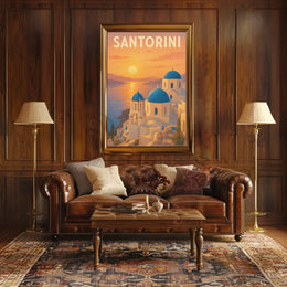 Santorini's Iconic Beauty Greek Travel Poster PosterGoat