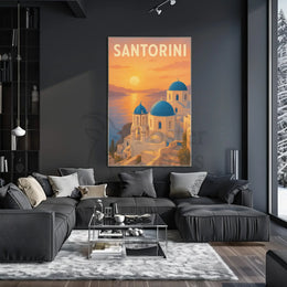 Santorini's Iconic Beauty Greek Travel Poster PosterGoat