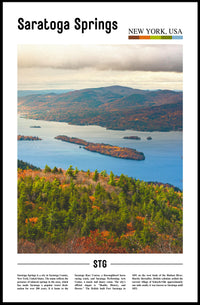 Saratoga Springs Autumn Scenic Travel Poster PosterGoat