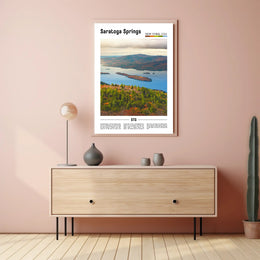 Saratoga Springs Autumn Scenic Travel Poster PosterGoat