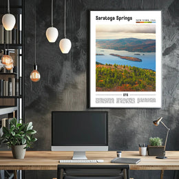 Saratoga Springs Autumn Scenic Travel Poster PosterGoat